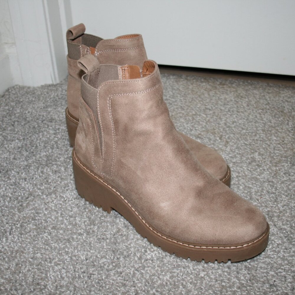 White Mountain Taupe Suede Booties
